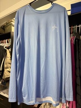 Guy Harvey Light Blue Long Sleeve Performance Tee